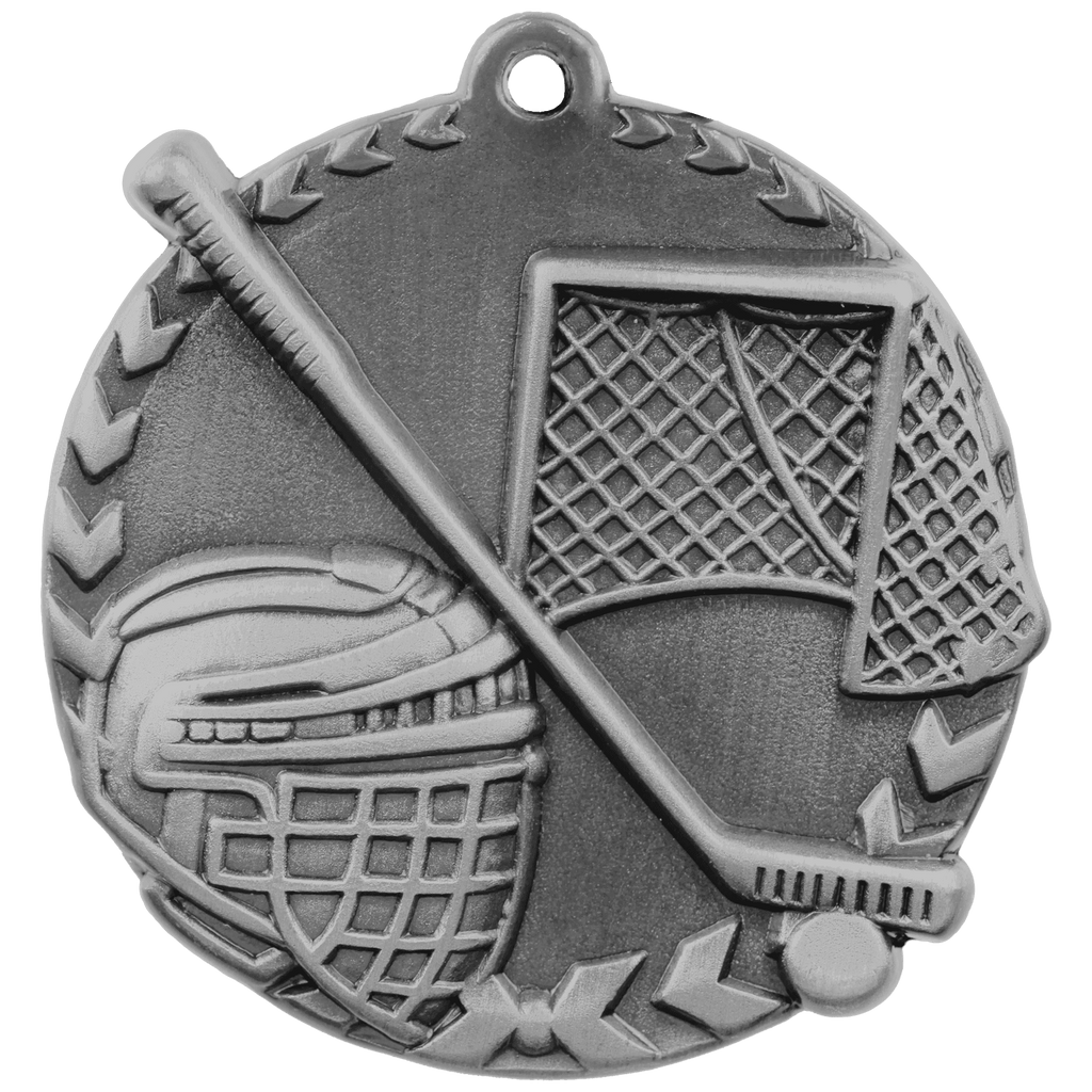 Antique Silver 1 3/4" Hockey Millennium Medal