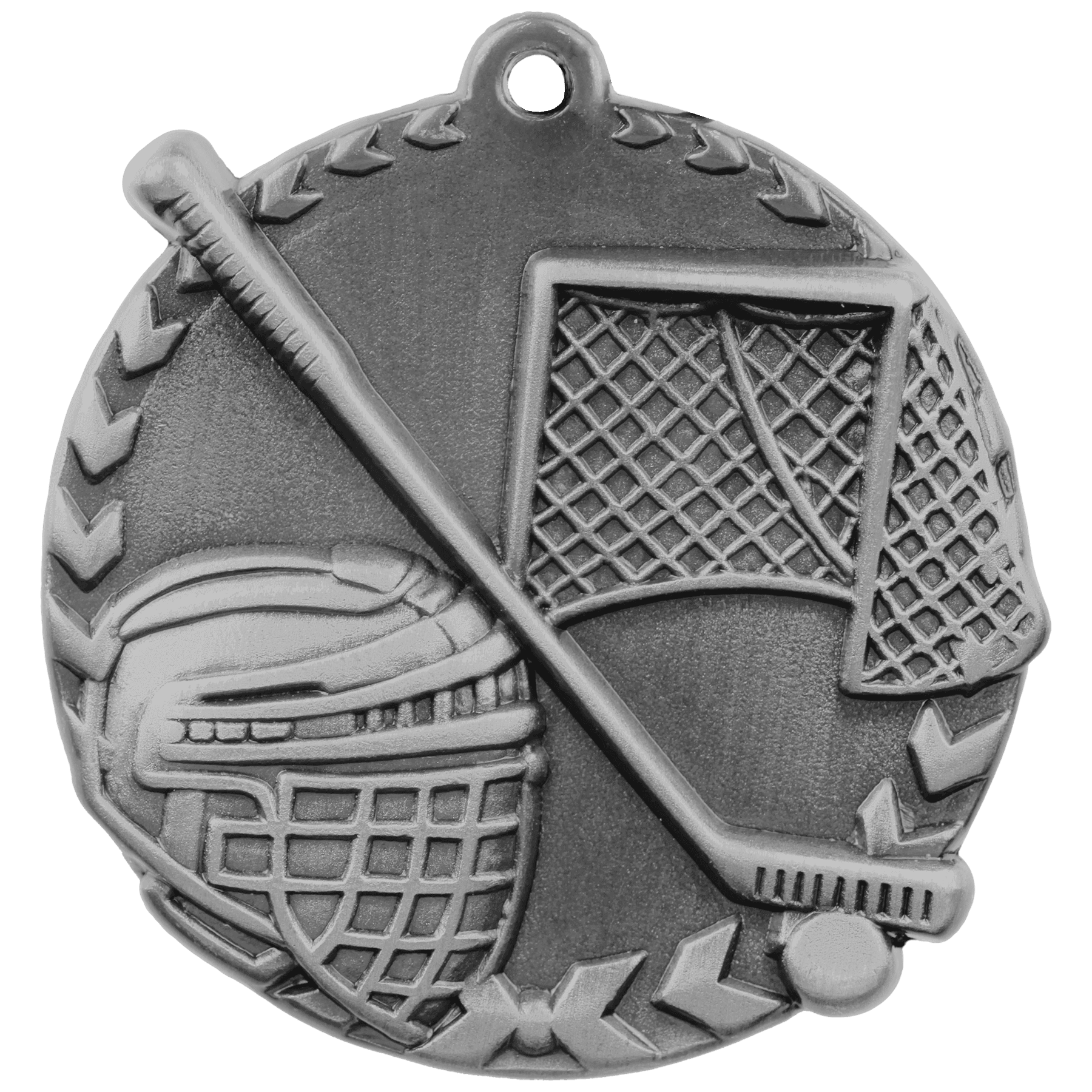 Antique Silver 1 3/4" Hockey Millennium Medal