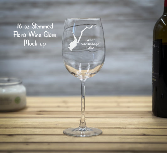 Make My Lake 16 oz Flora Stemmed Wine Glass