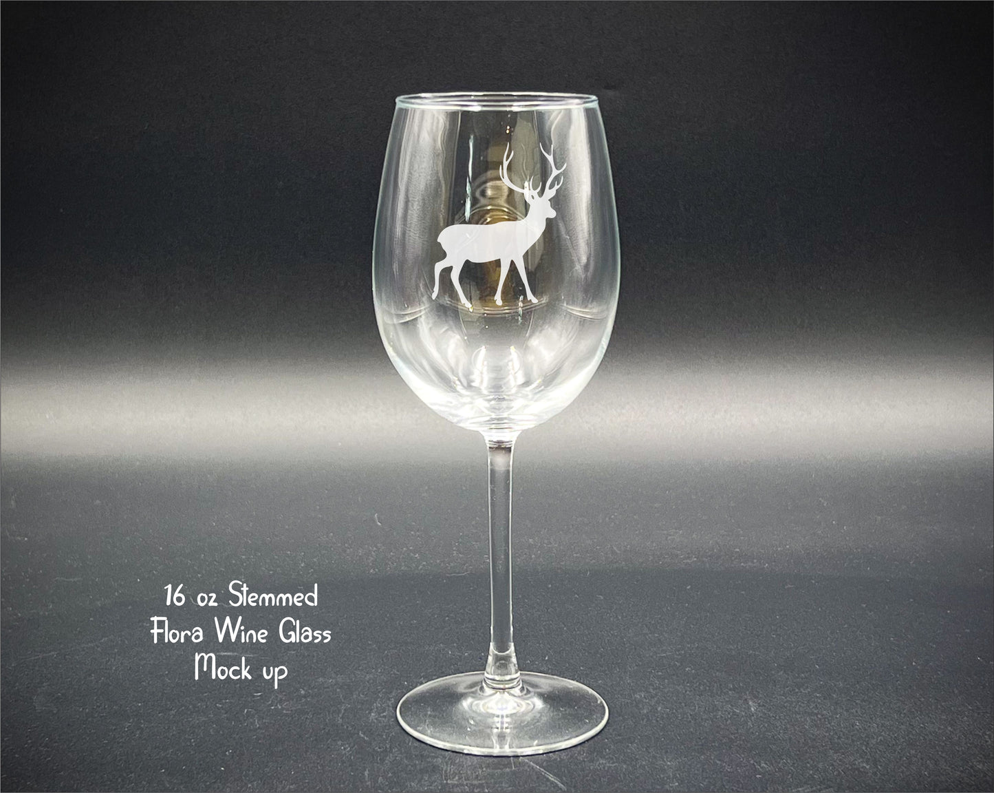 Deer - 16 oz Flora Stemmed Wine Glass