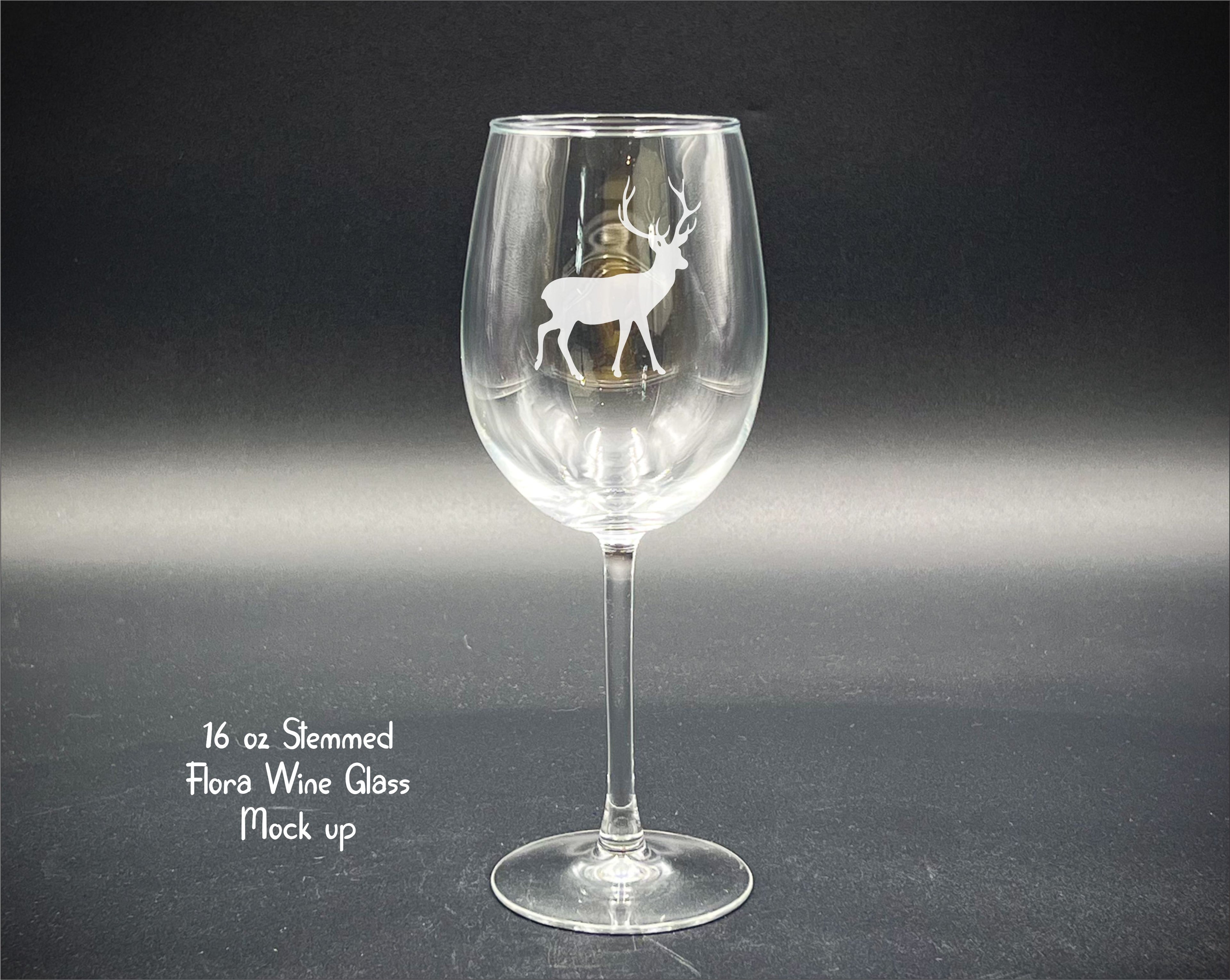 Deer - 16 oz Flora Stemmed Wine Glass