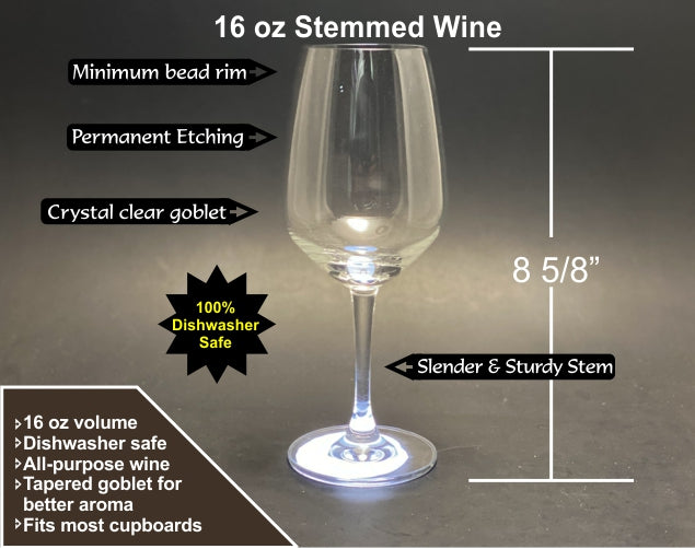 Your Design 16 oz Stemmed Radiance Wine Glass