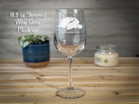 Blue Mountain Lake 18.5 oz Stemmed Wine Glass