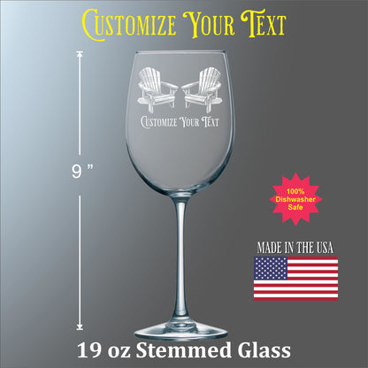 Adirondack Chairs Vintage 19 oz Stemmed Wine Glass