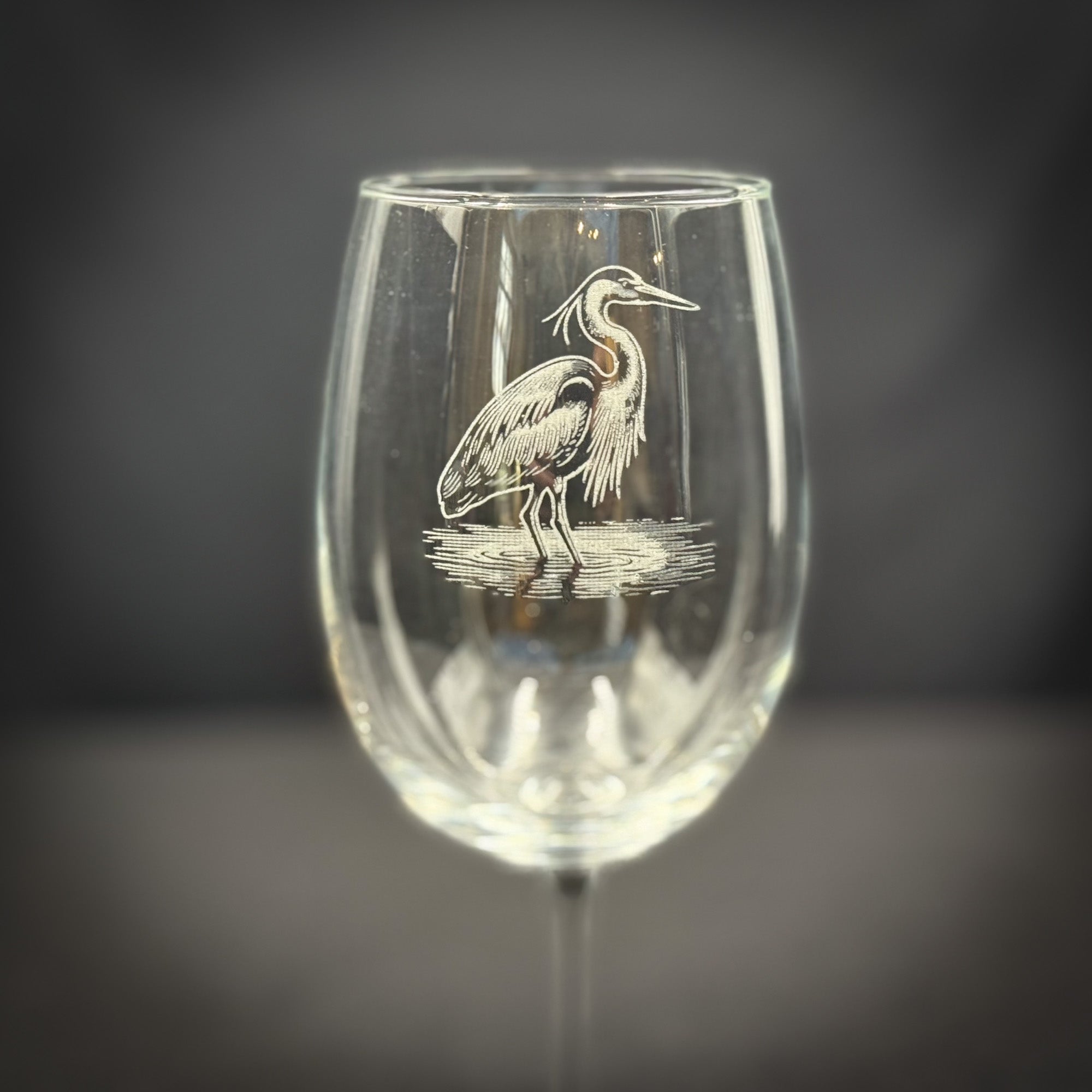 Blue heron 19 oz Stemmed Wine Glass