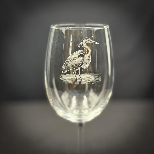 Blue heron 19 oz Stemmed Wine Glass