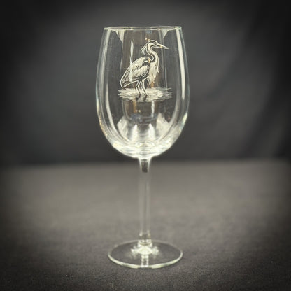Blue heron 19 oz Stemmed Wine Glass