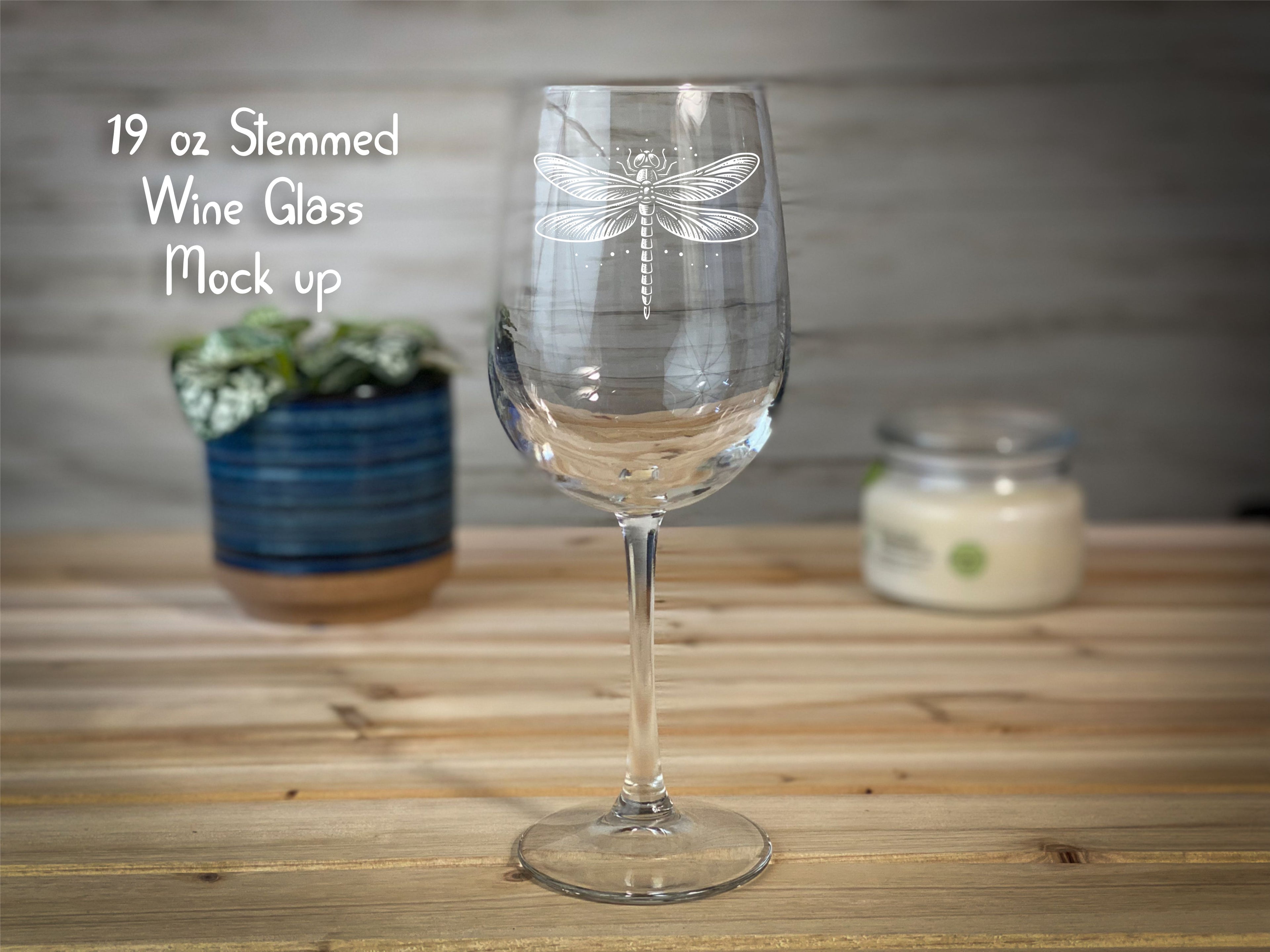 Dragonfly  Vintage 19 oz Stemmed Wine Glass