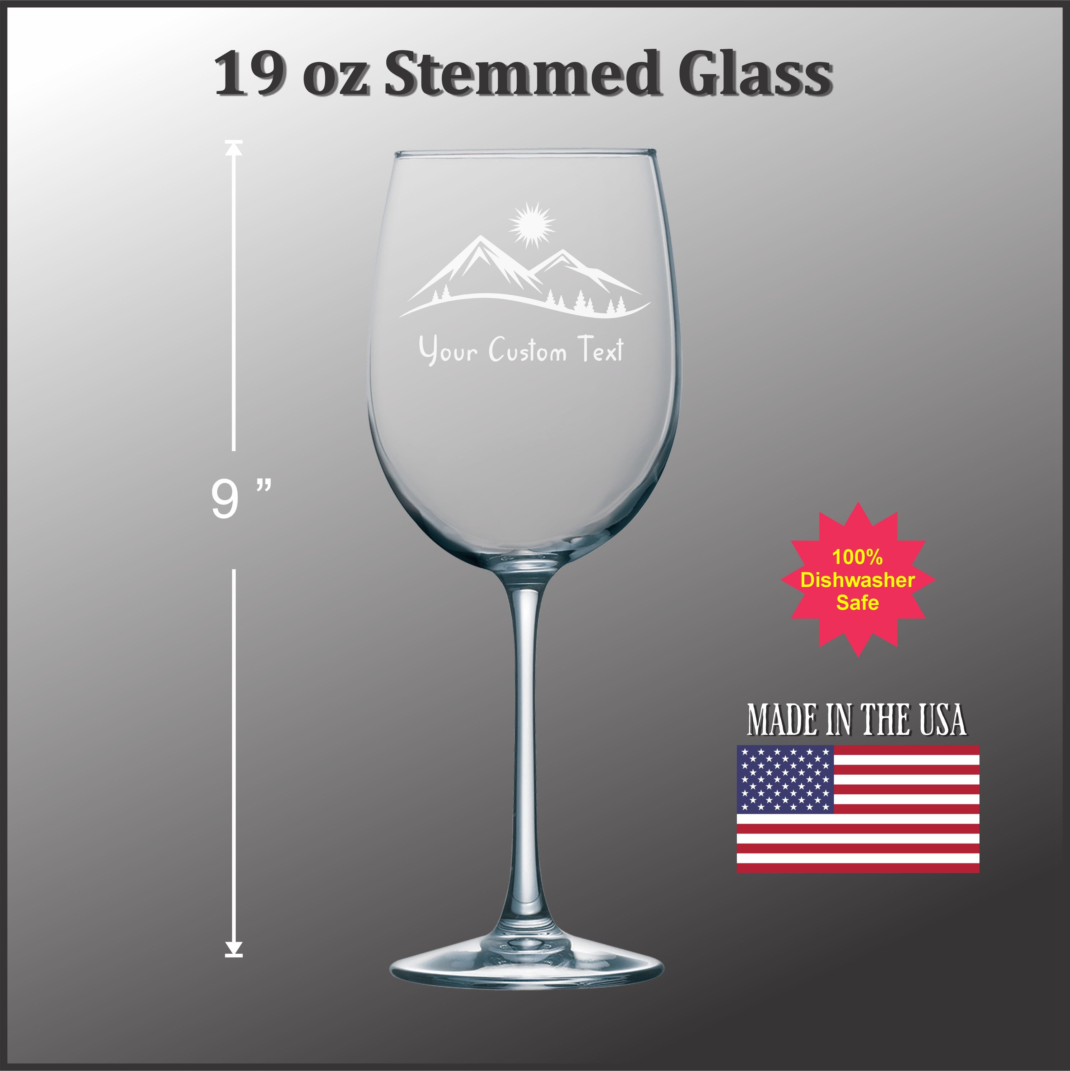 Mountains and Trees - 19 oz Stemmed Wine Glass