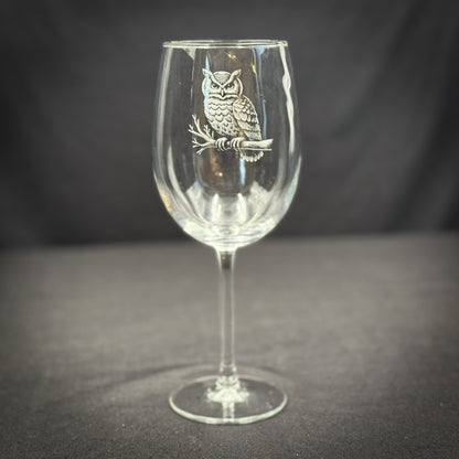 Owl - 19 oz Stemmed Wine Glass