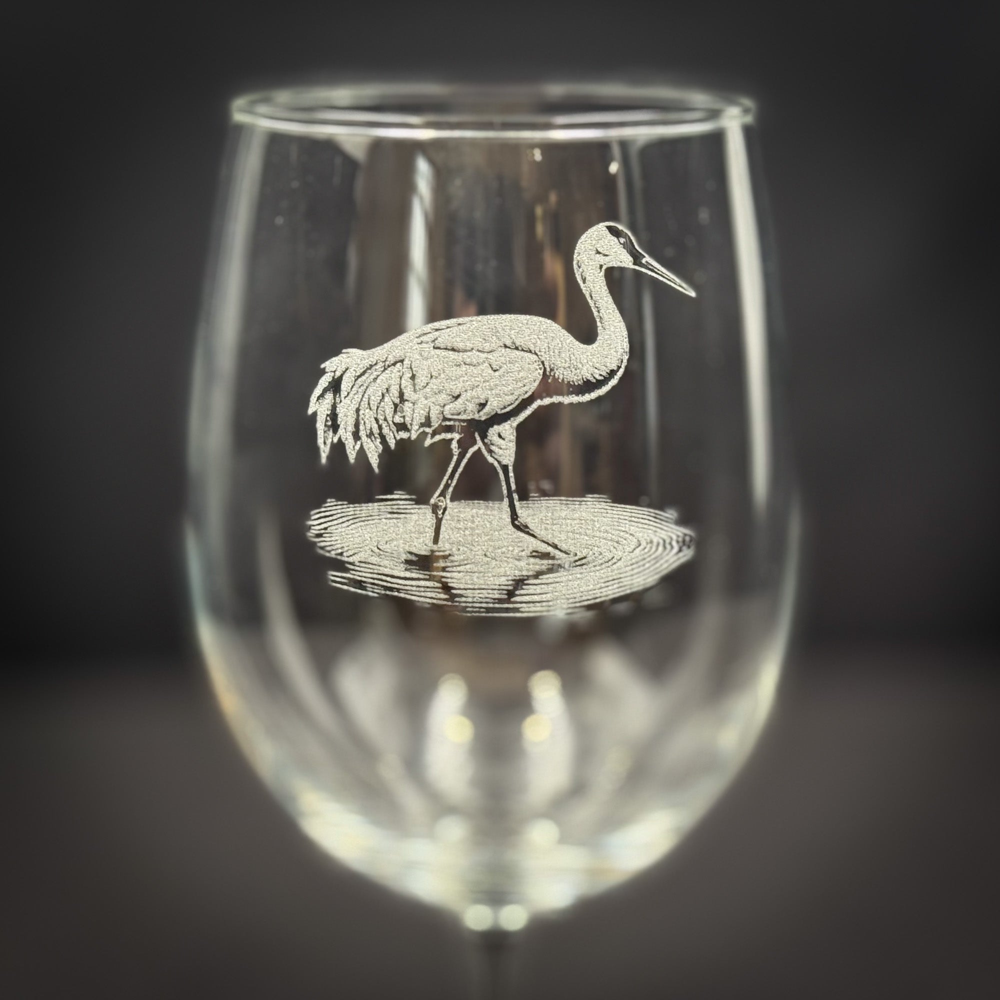 Sandhill Crane 19 oz Stemmed Wine Glass