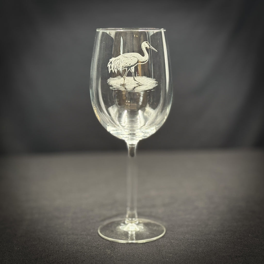 Sandhill Crane 19 oz Stemmed Wine Glass