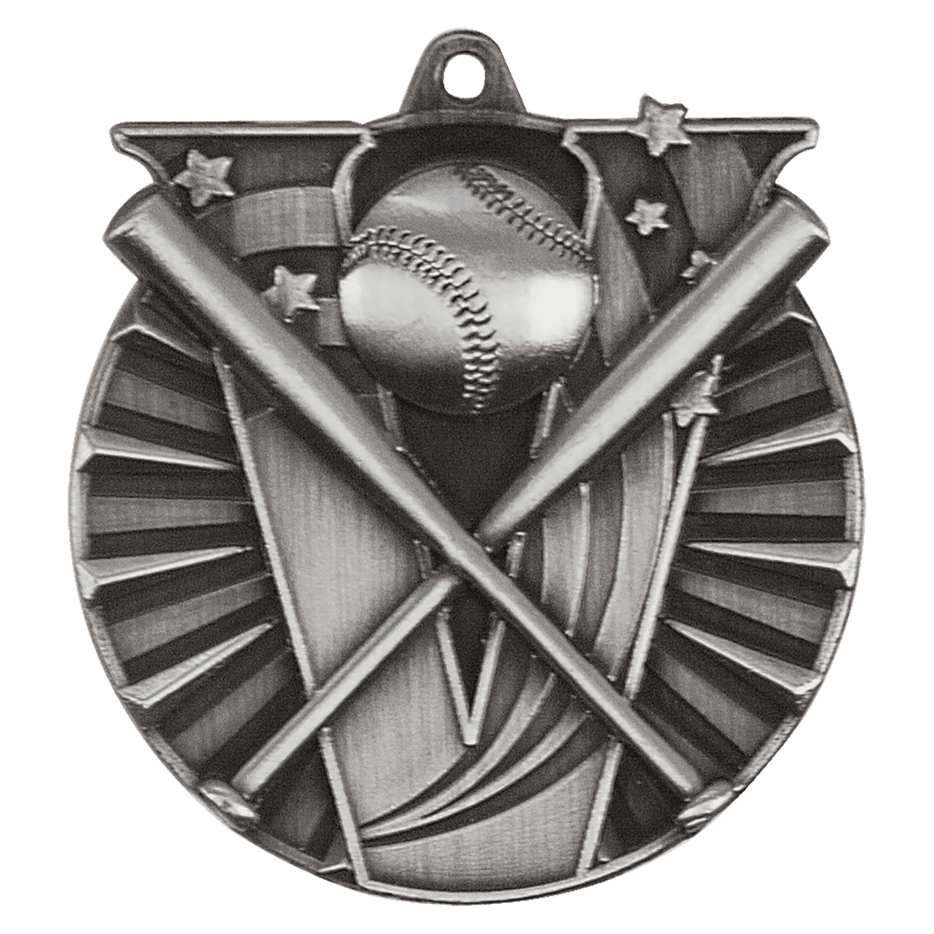 Antique Silver 2" Baseball/Softball Victory Medal