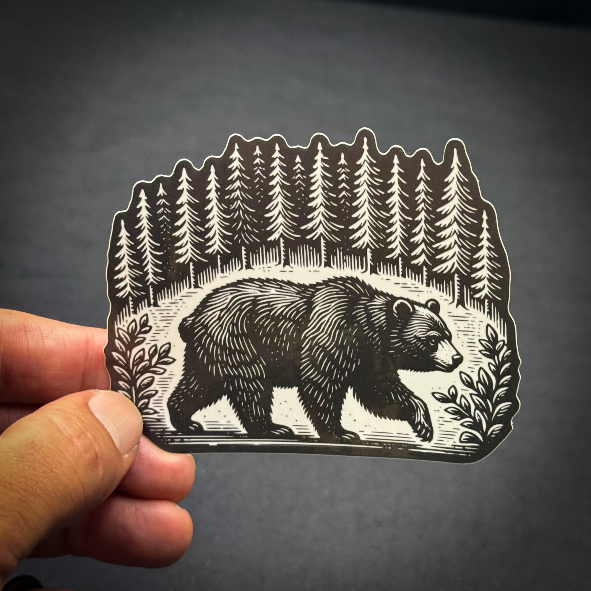 Bear in a Forest - Die cut vinyl sticker