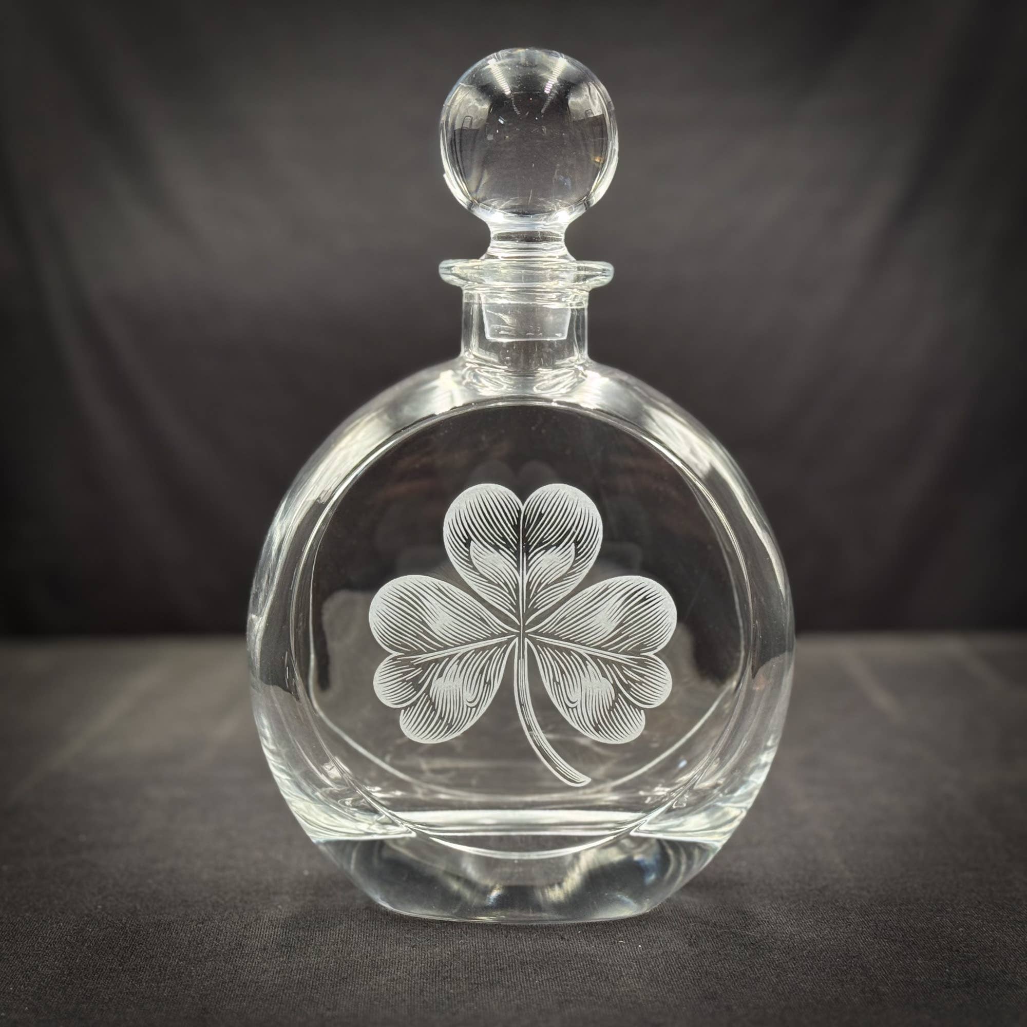 Shamrock  - 750mL Flat Round Glass Decanter