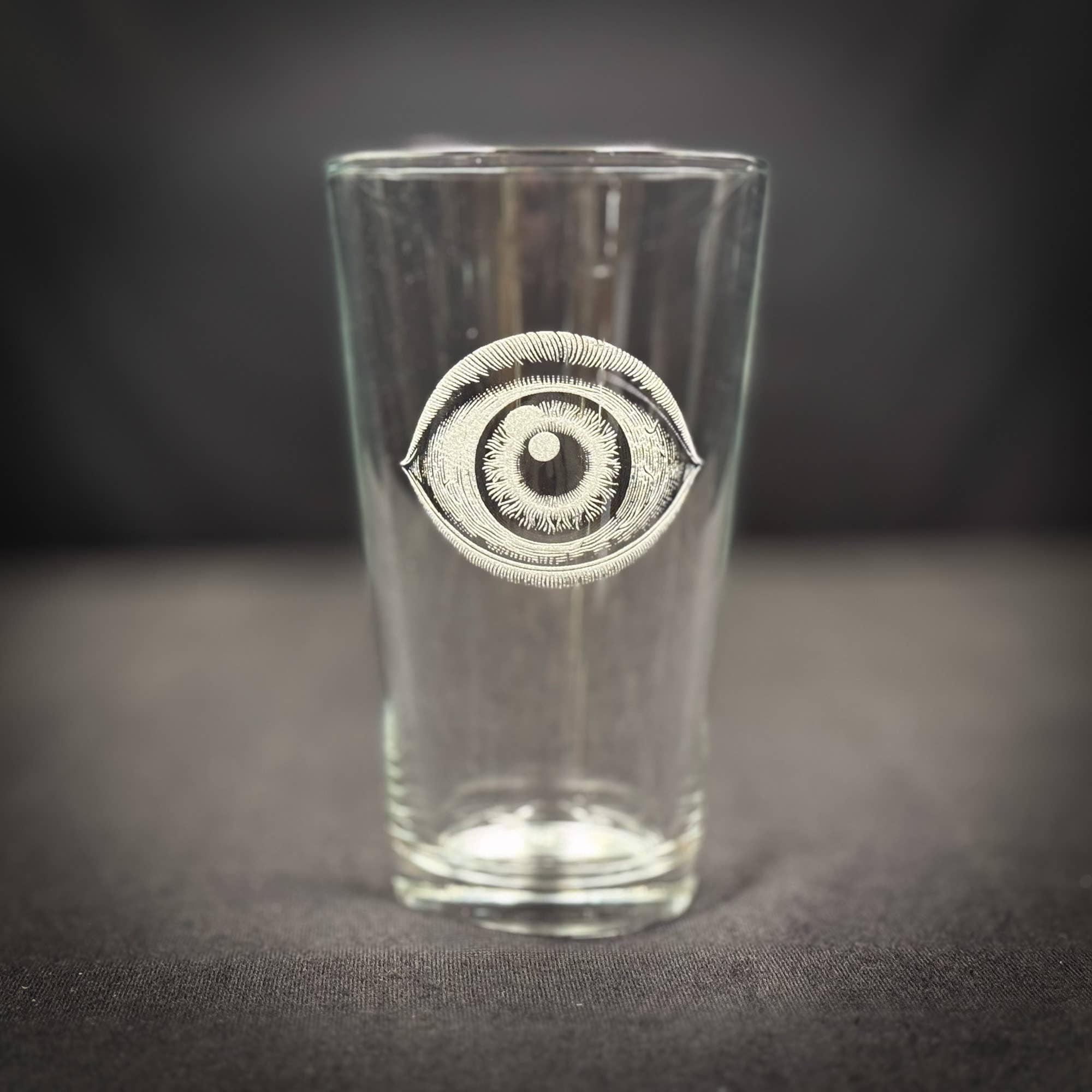 Eye Engraved Pint Glass - Durable Tempered Glass