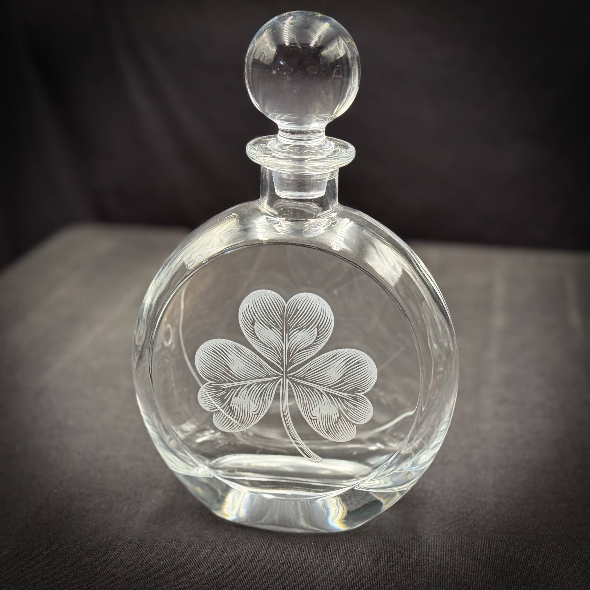 Shamrock  - 750mL Flat Round Glass Decanter