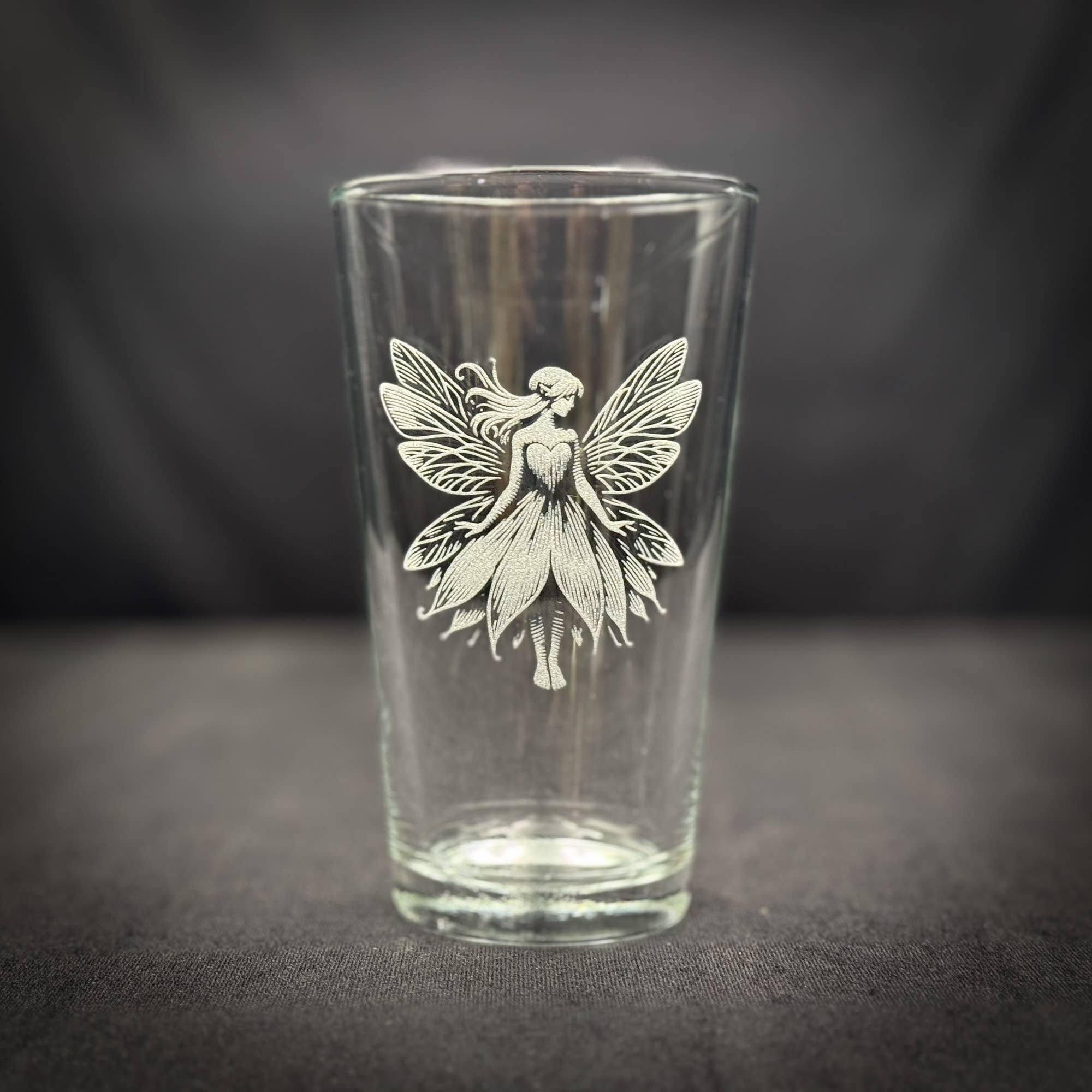 Fairy Custom Etched Pint Glass - Dishwasher Safe