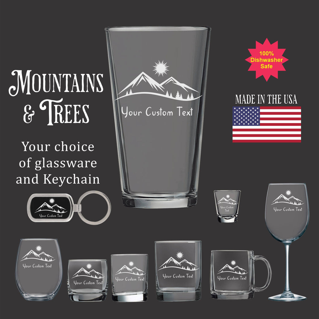 Mountains and Trees  Glassware