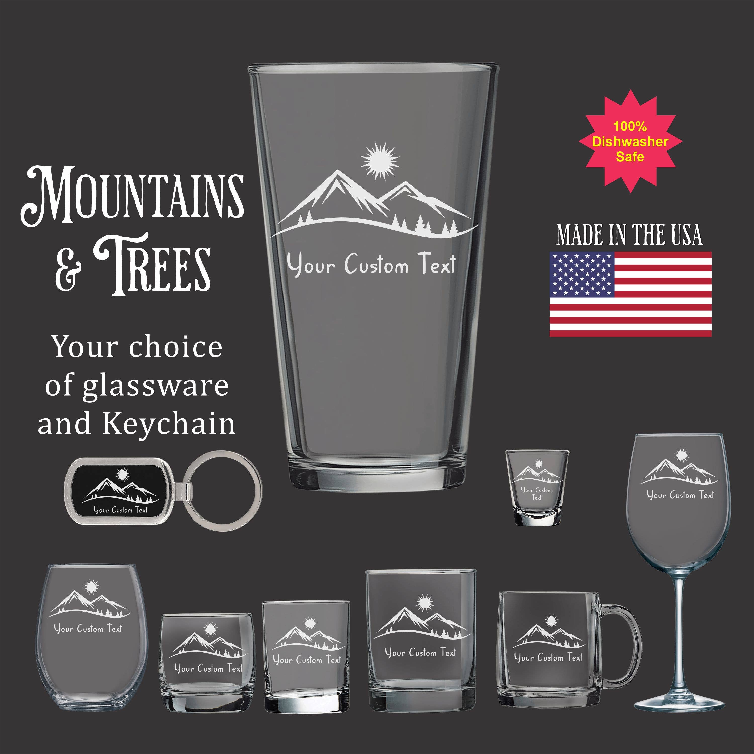 Mountains and Trees  Glassware