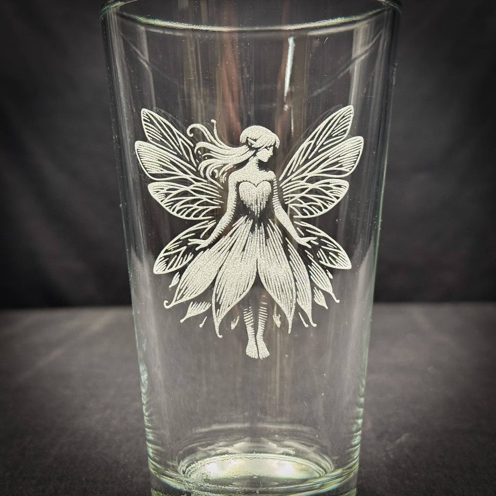 Fairy Custom Etched Pint Glass - Dishwasher Safe