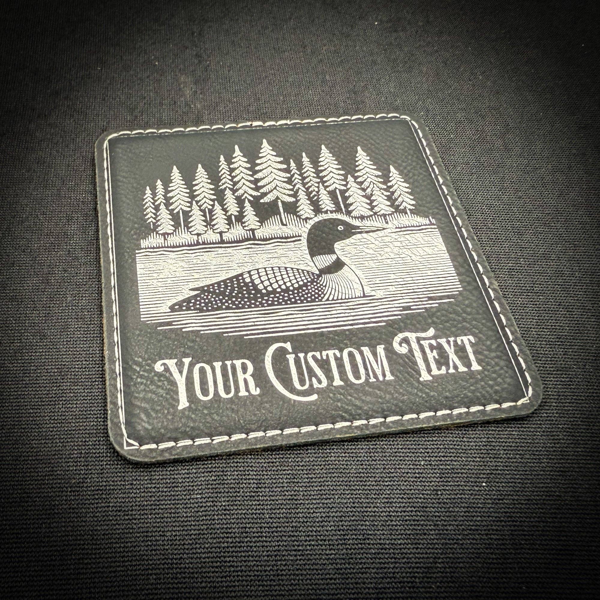 Loon on the Lake Custom - Leatherette Coaster