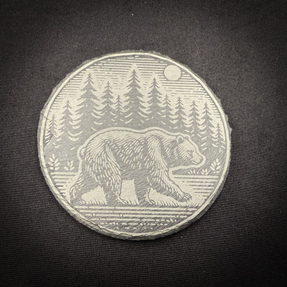 Bear Scene - 4" Square Slate Coaster (In Store)