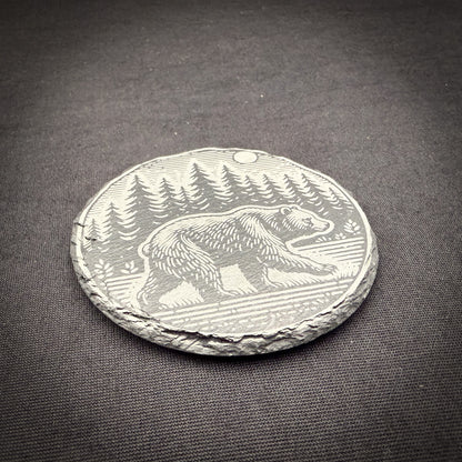 Bear Scene - 4" Square Slate Coaster (In Store)