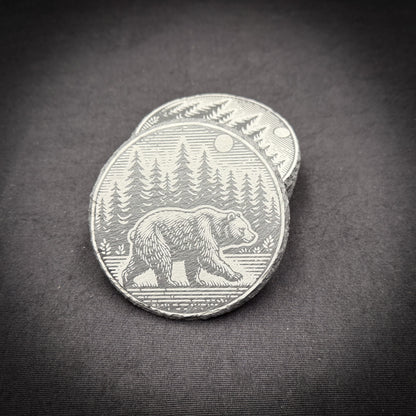 Bear Scene - 4" Square Slate Coaster (In Store)