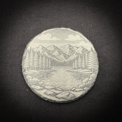 Lake Scene - 4" Square Slate Coaster (In Store)