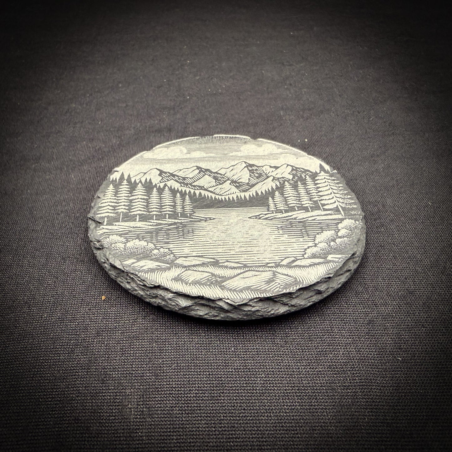 Lake Scene - 4" Square Slate Coaster (In Store)