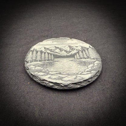 Lake Scene - 4" Square Slate Coaster (In Store)