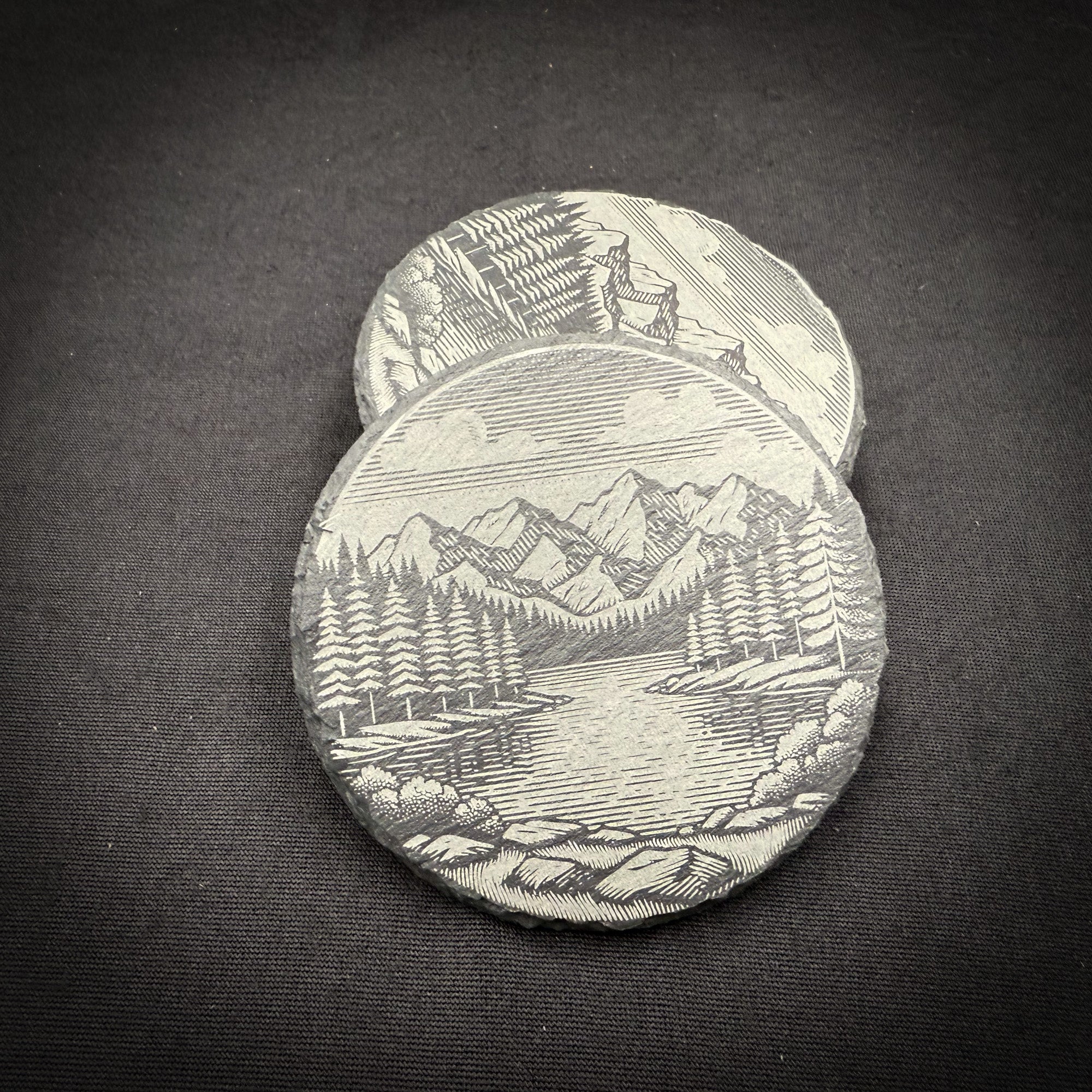 Lake Scene - 4" Square Slate Coaster