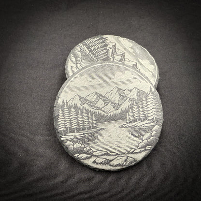 Lake Scene - 4" Square Slate Coaster (In Store)