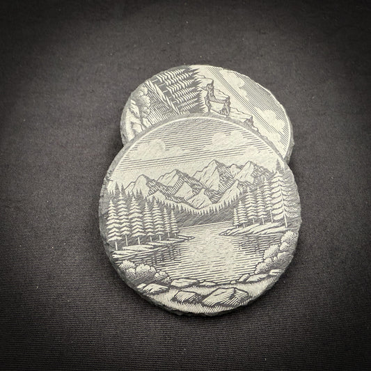 Lake Scene - 4" Square Slate Coaster (In Store)