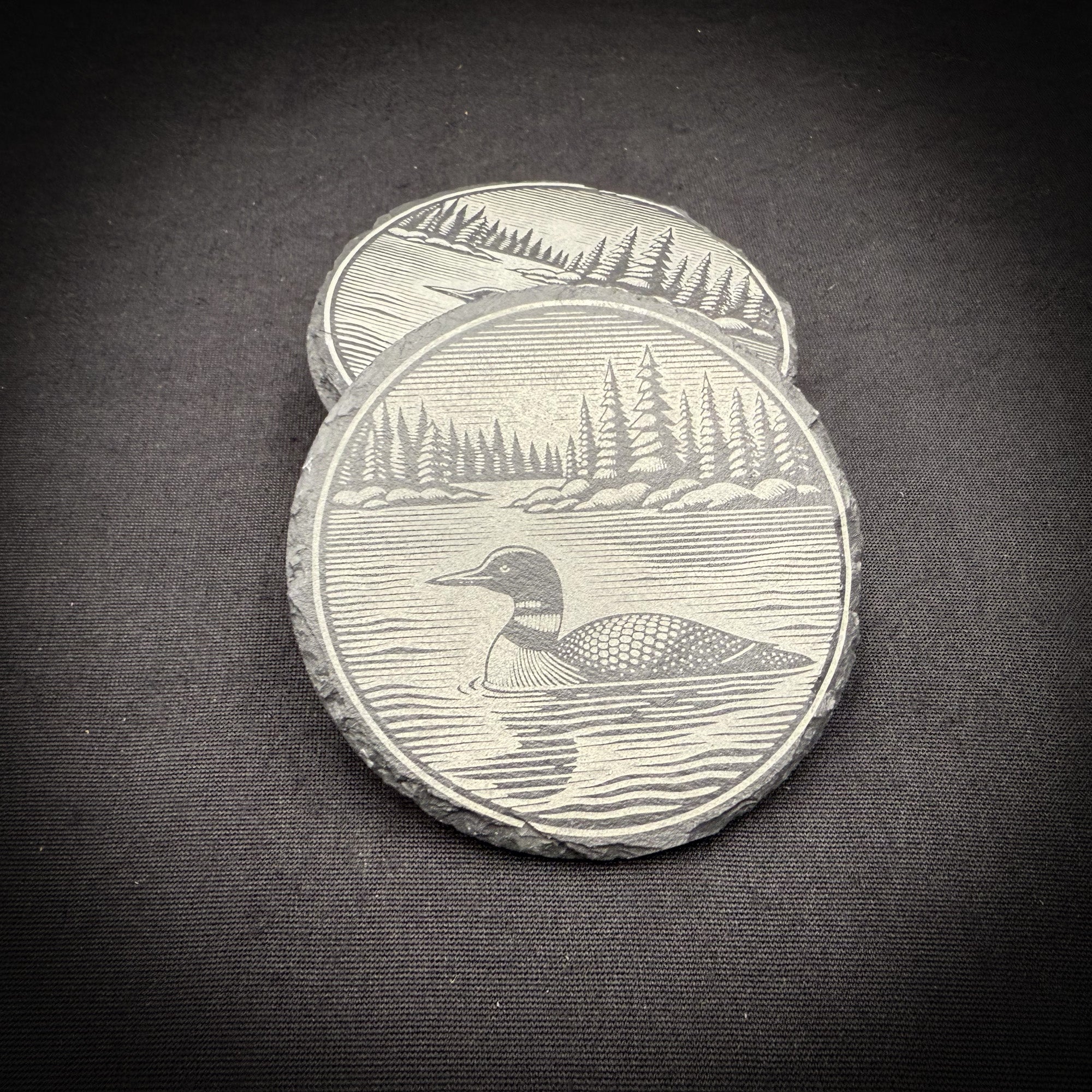 Loon Scene - 4" Square Slate Coaster
