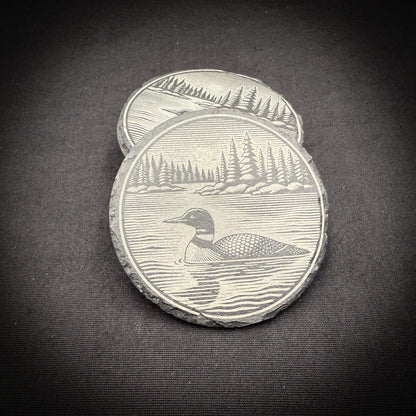 Loon Scene - 4" Square Slate Coaster (In Store)