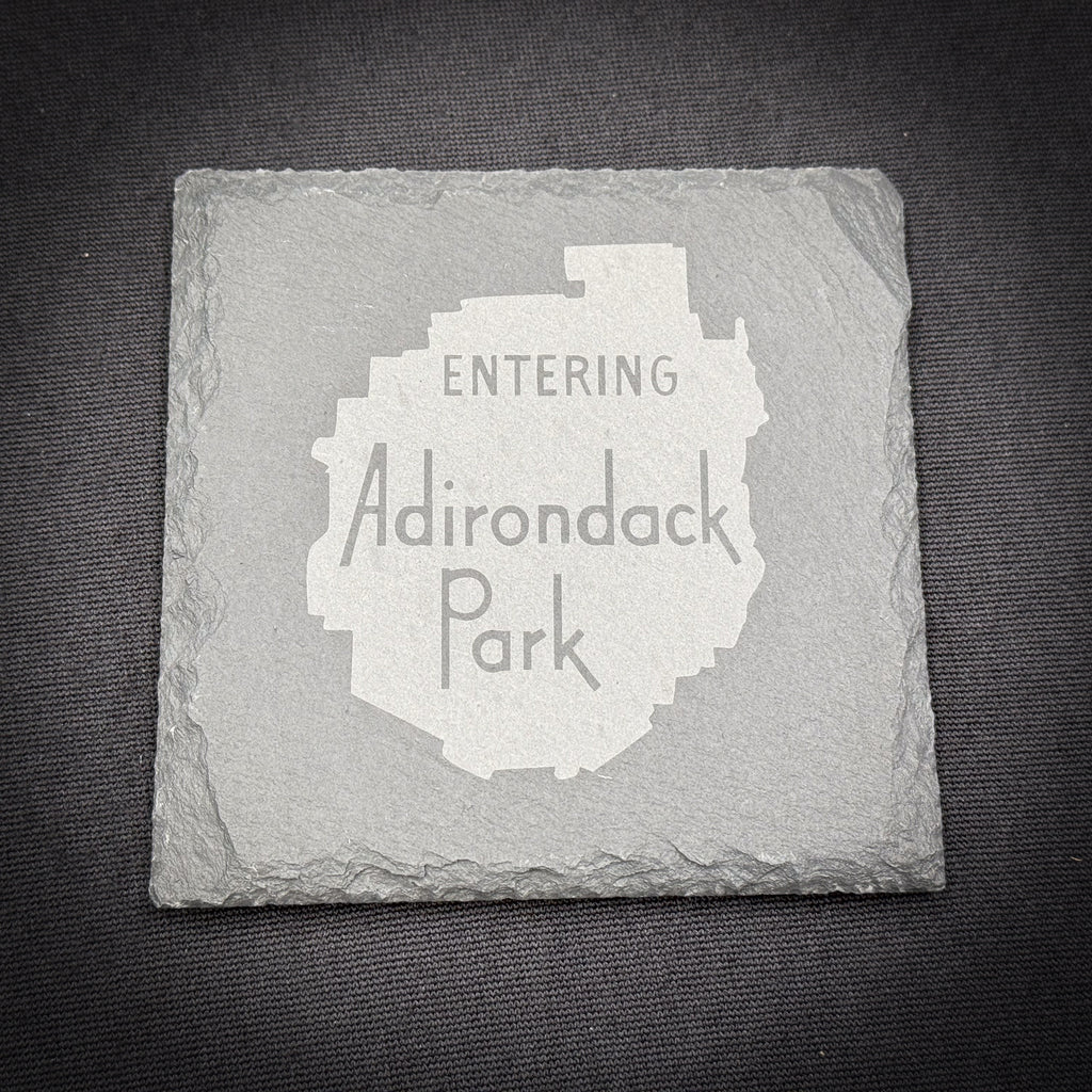 Entering the ADK Sign - 4" Square Slate Coaster