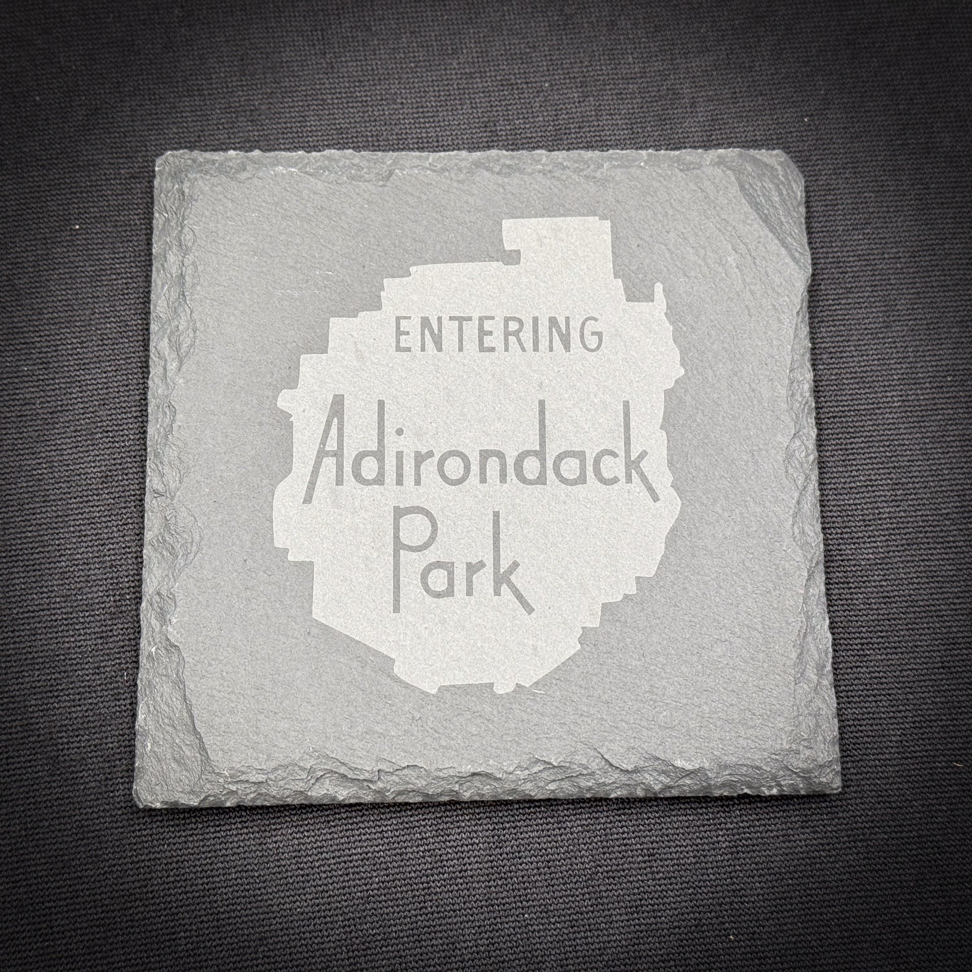Entering the ADK Sign - 4" Square Slate Coaster