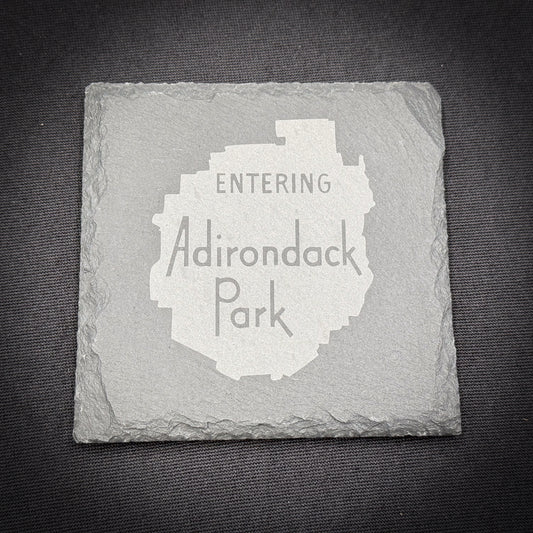 Entering the Adirondack Park - 4" Square Slate Coaster