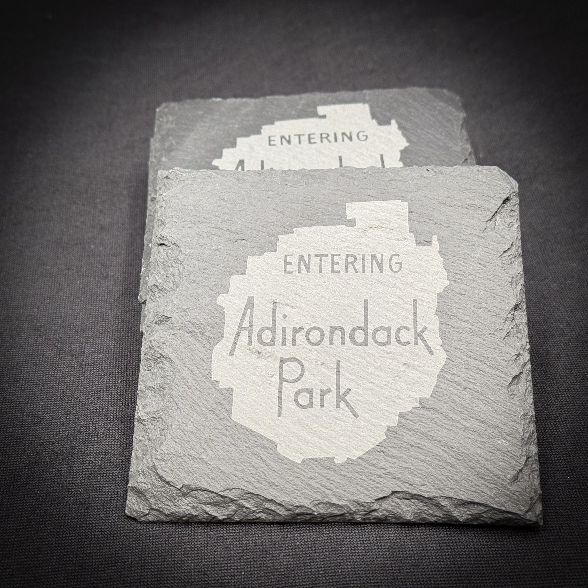 Entering the ADK Sign - 4" Square Slate Coaster