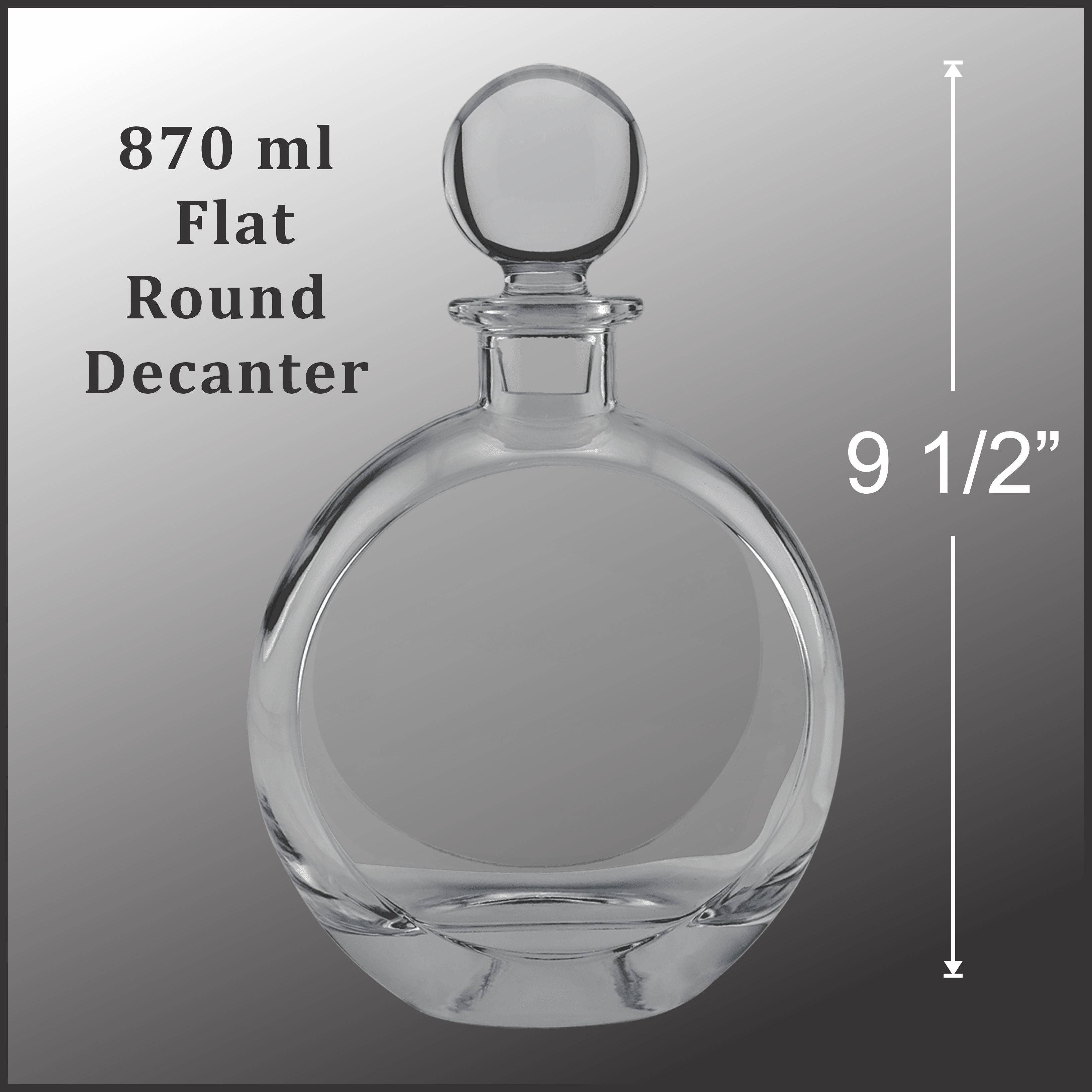 Mountains and Lake Scene - 750mL Flat Round Glass Decanter