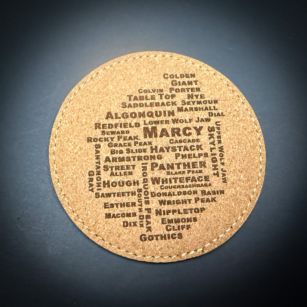 a cork coaster with a map of the city of marcy