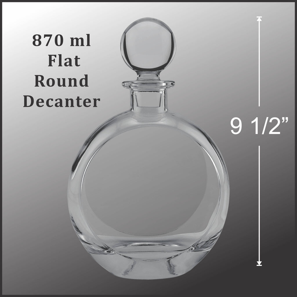 Hot Air Balloons  - 750mL Flat Round Glass Decanter