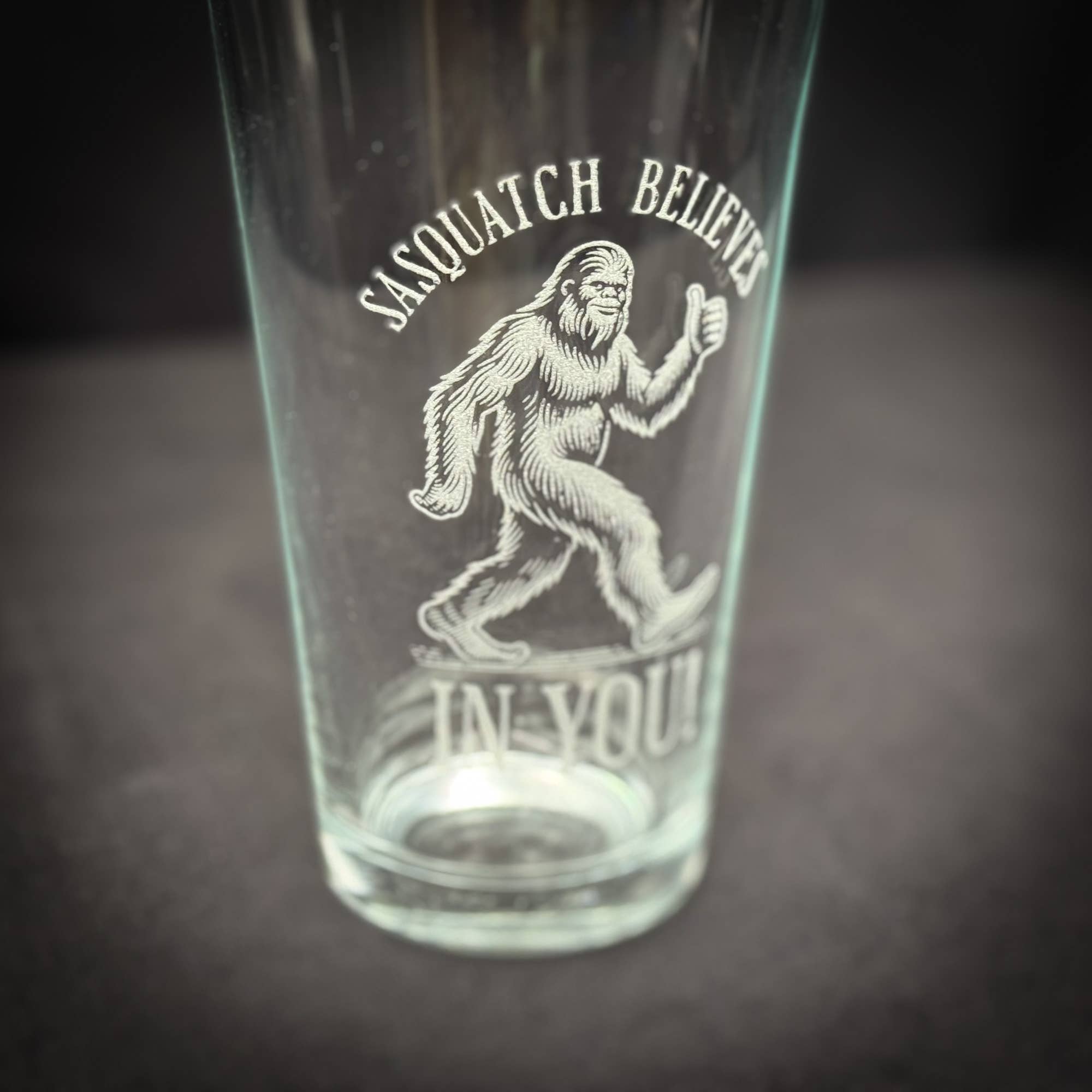 Bigfoot Believes in You  -  Pint glass