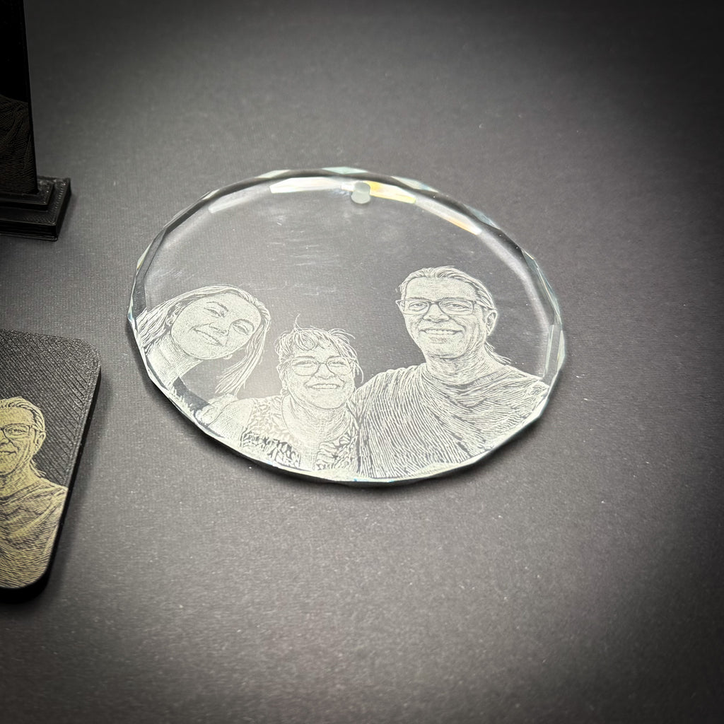 Your Photo Engraved Glass Ornament