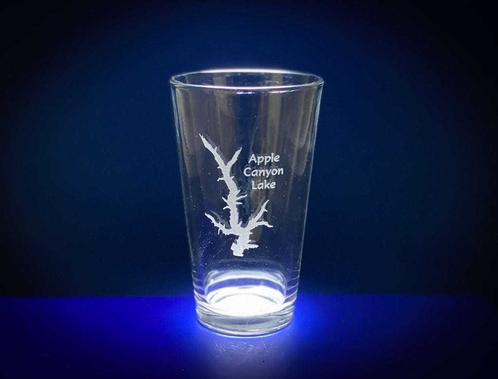 Apple Canyon Lake Illinois - Lake Life - Laser engraved pint glass