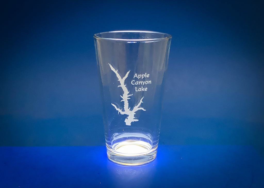 Apple Canyon Lake Illinois - Lake Life - Laser engraved pint glass