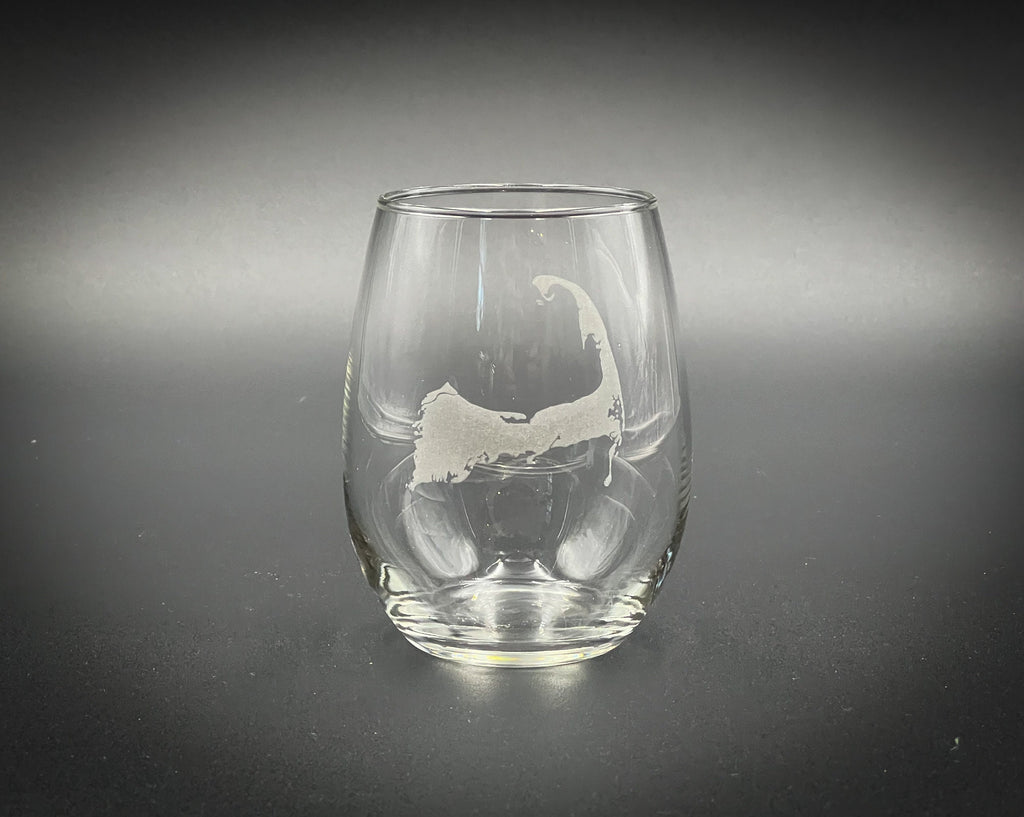 Cape Cod - Etched 15 oz Stemless Wine Glass