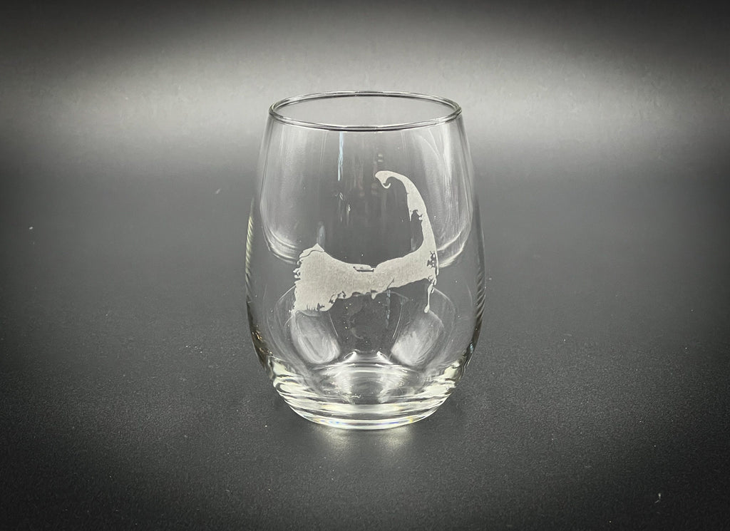 Cape Cod - Etched 15 oz Stemless Wine Glass